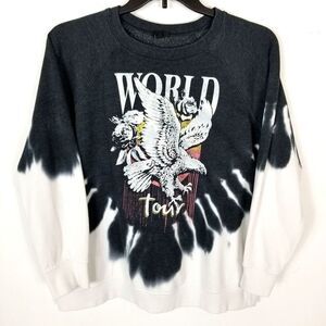 Torrid  Women Plus Sweatshirt Fleece Eagle Tie-Dye Size 1X  Black  Pullover Cozy